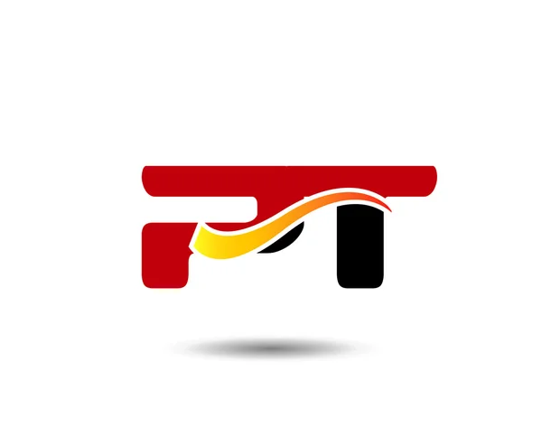 Templat logo LetterP dan T - Stok Vektor