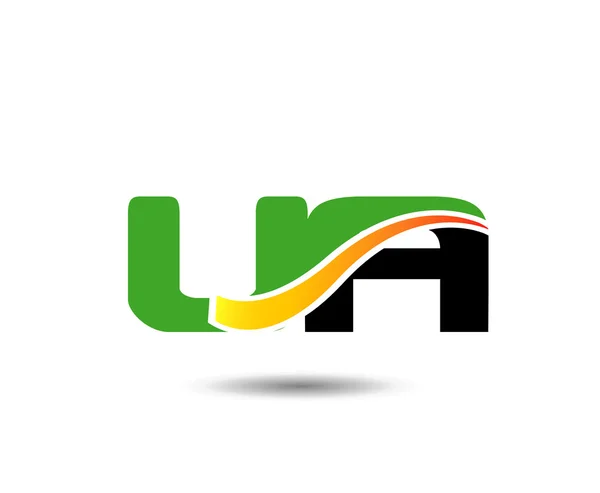 UA Logo mektup tasarlamak vektör — Stok Vektör