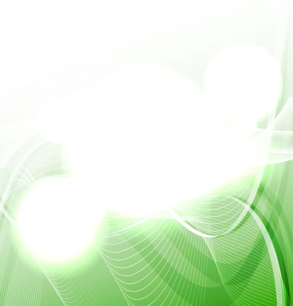 白い背景の上の緑の波 — ストックベクタ