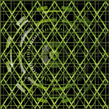 illüstrasyon vektör yeşil teknoloji doku siyah arka plan