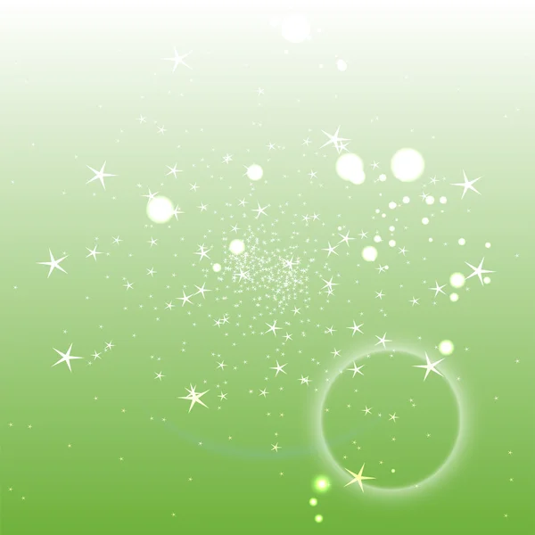 Fondo de círculo verde claro con estrella — Vector de stock