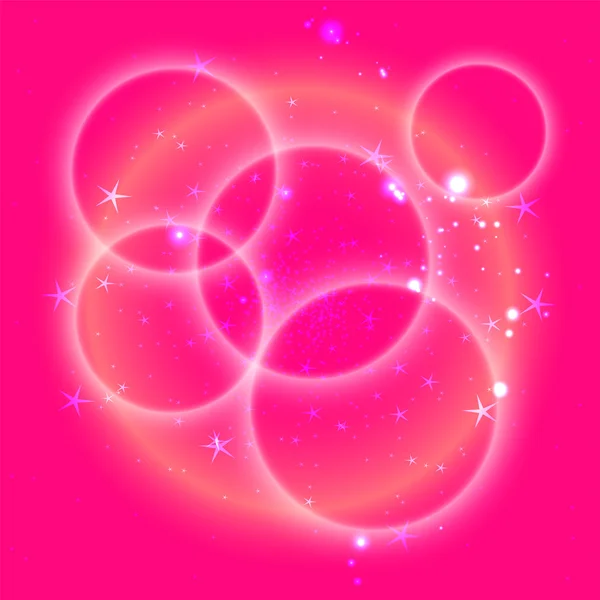 Рожеве коло з зіркою — стоковий вектор