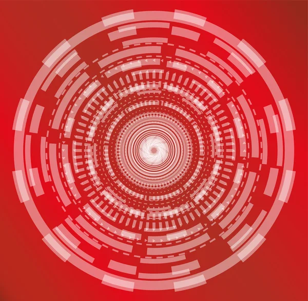 红色的抽象技术圈背景 — 图库矢量图片