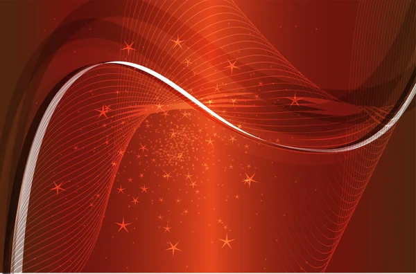 Red Background light wave — Stock Vector