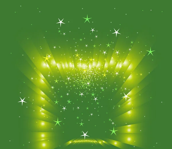 Stars on green background — Stock Vector