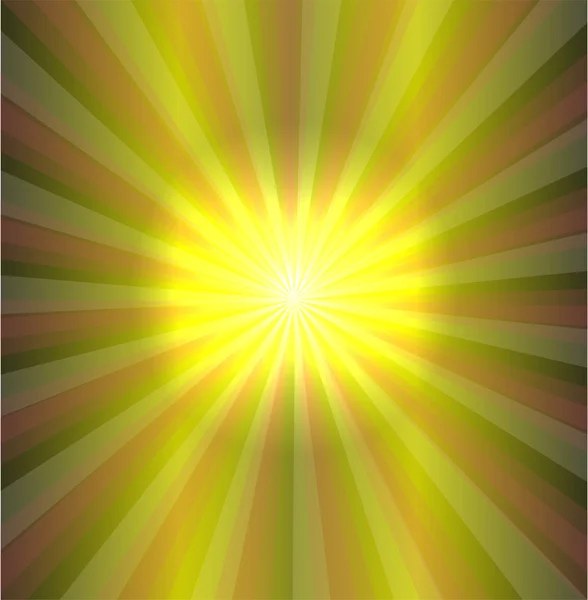 Vector sun on green background — Stock Vector