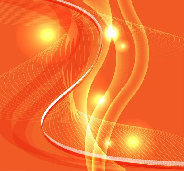 Línea de onda estalló vector de fondo naranja — Vector de stock