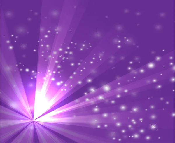 A purple color design with a burst and rays — Stock Vector