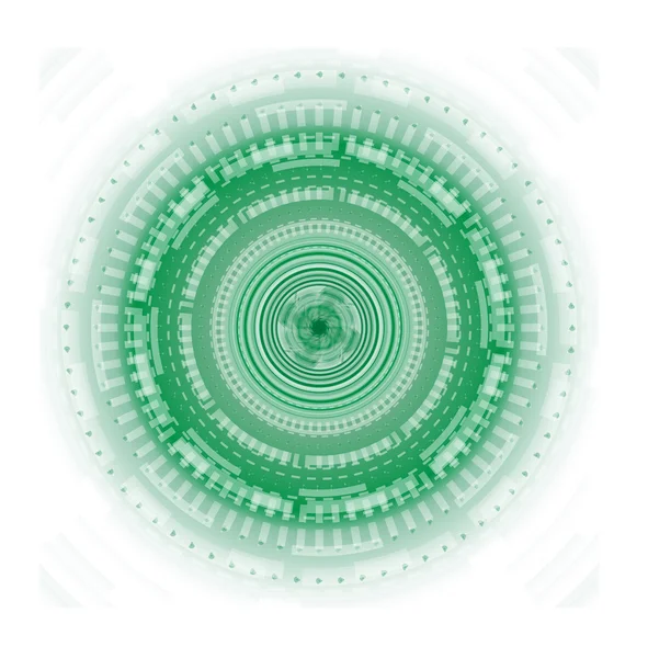 Cercles technologiques abstraits de fond et couleur verte transparente — Image vectorielle