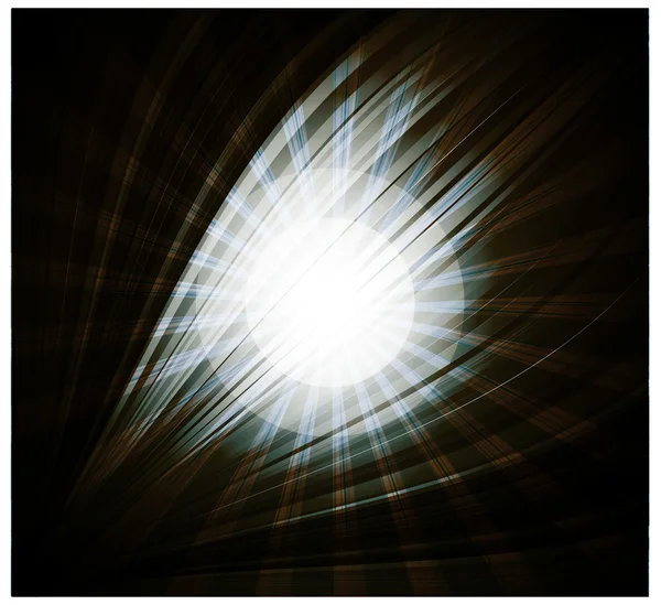 Fondo negro abstracto Hermosos rayos de luz — Vector de stock