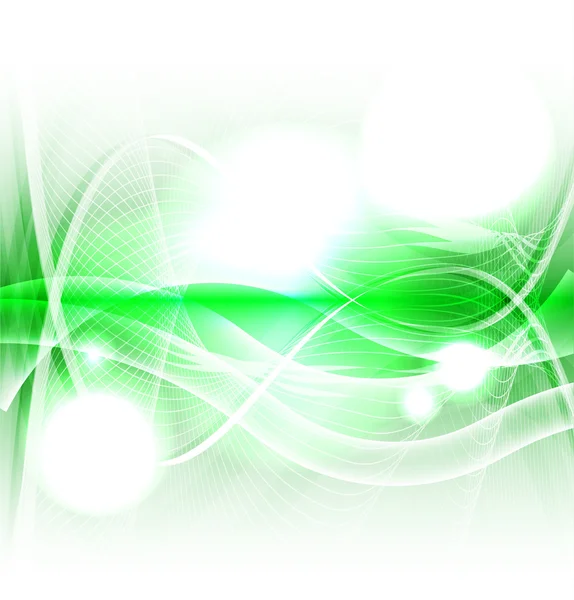 Abstrato Onda verde no vetor de fundo branco — Vetor de Stock