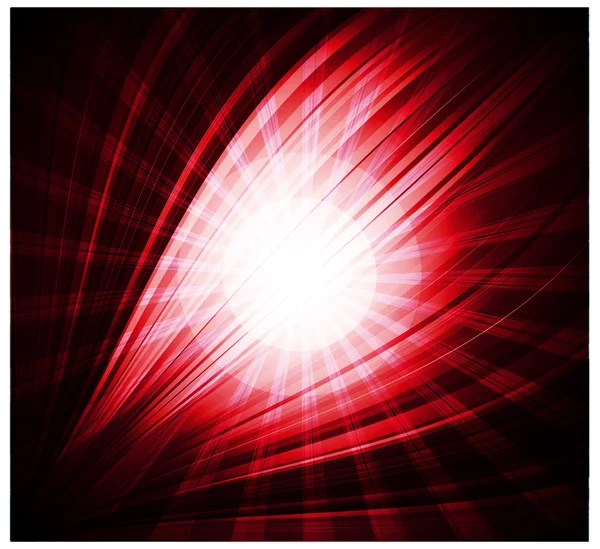 Abstrato fundo vermelho Belos raios de luz — Vetor de Stock