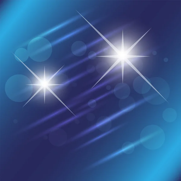 Fondo de efecto de luz azul estrella — Vector de stock