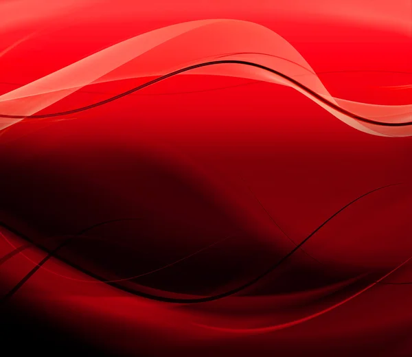 赤い滑らかな波が抽象的な背景 — ストック写真