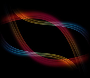 Dalga siyah blackground renkli