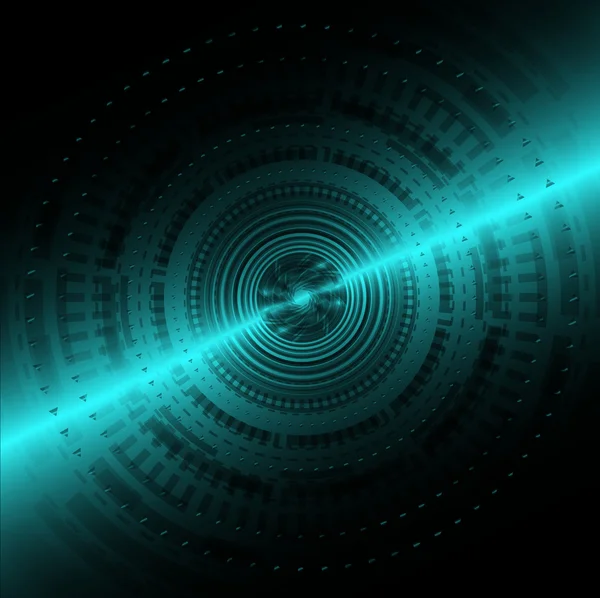 Nero cerchio tecnico Blu sfondo astratto — Foto Stock