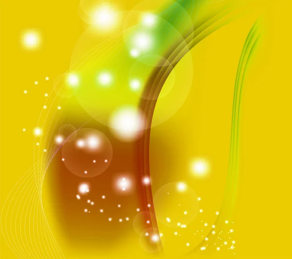 ドット光スタイリッシュなファンタジー黄色背景 — ストック写真