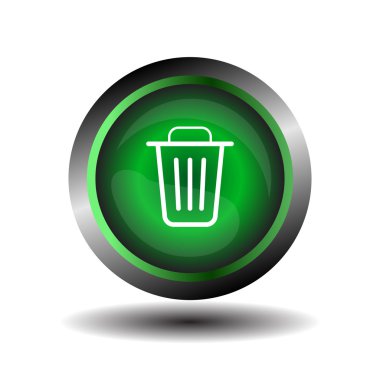 geri dönüşüm kutusu simgesi yeşil çöp kutusu simgesi beyaz zemin üzerine