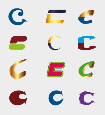 Olağandışı mektuplar c set - izole öğe c simge vektör çizim