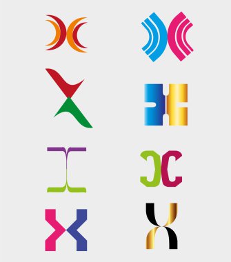 Olağandışı mektuplar set - izole öğesi simge vektör çizim x x