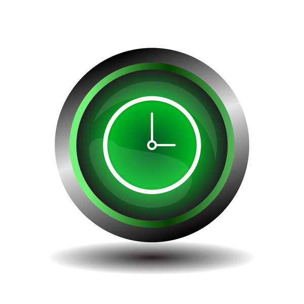 Clock icon symbol glossy vector