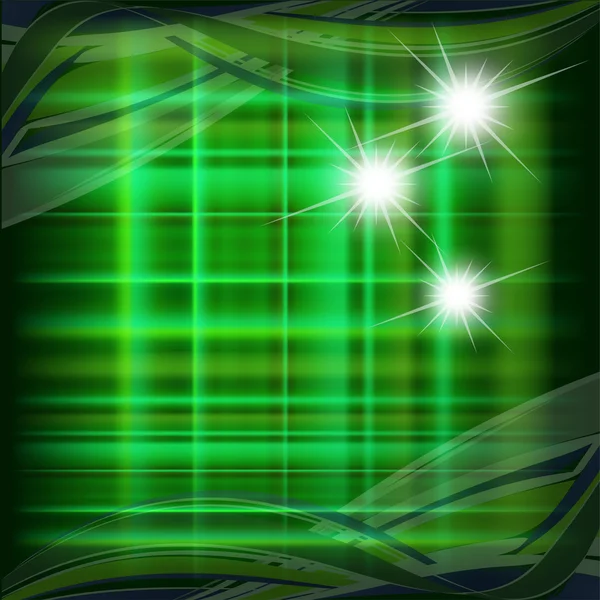 Patrón verde con vector de luz punteada estrella — Vector de stock