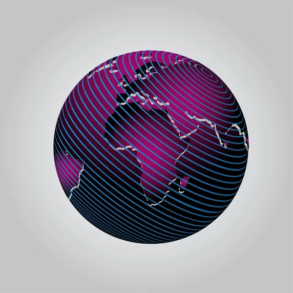Purple vector communication globe icon grid design — Stock Vector