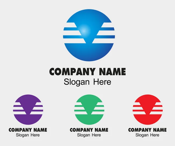 Assine a letra V marca corporativa com símbolo de círculo Vitória — Vetor de Stock