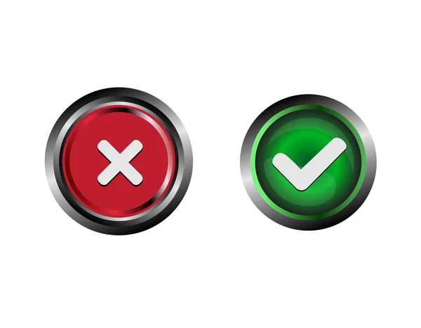 Confirm and Decline buttons vector — Stock Vector