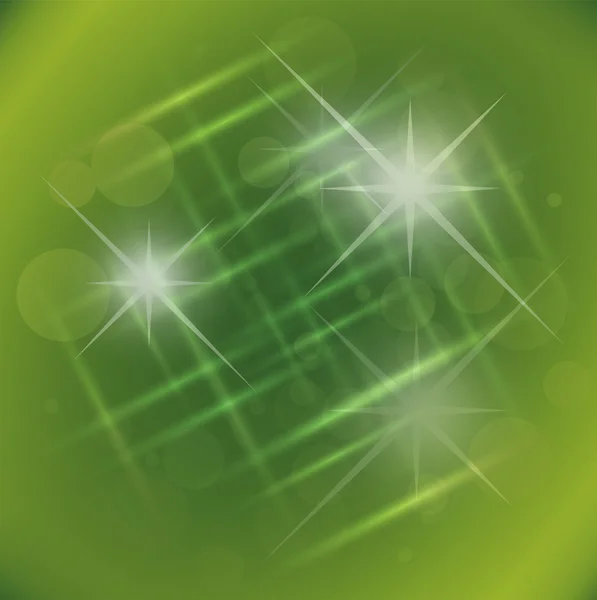 星と抽象的なエレガンス緑の背景 — ストック写真