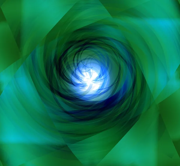 Fond bleu et vert spirale éclatement de lumière — Photo