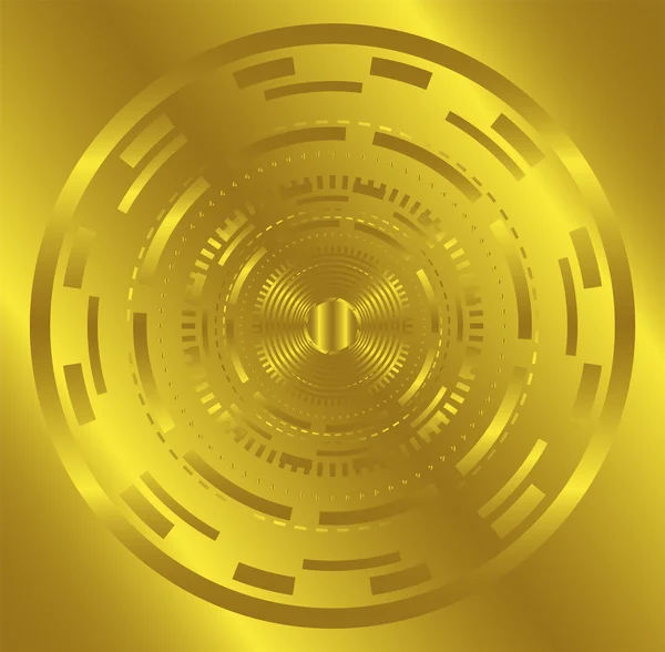 Golden Abstract technologie cercle fond — Image vectorielle