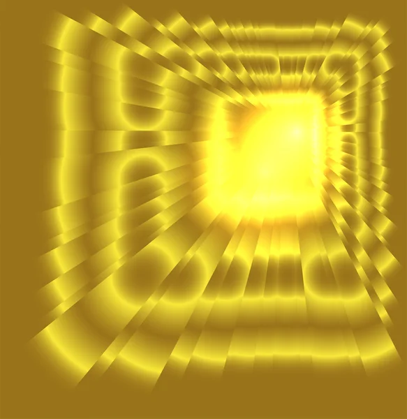 Voir éclatement de lumière sur fond doré — Image vectorielle