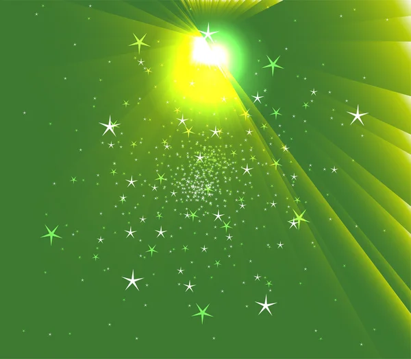 Sunbeam Star vector green background — Stock Vector