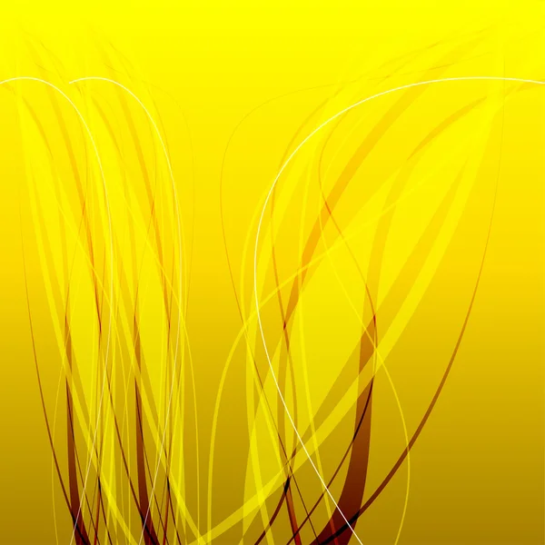 Yellow line wave background vector — Stock Vector