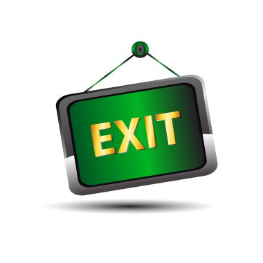 çıkış simgesini etiketi acil yeşil işareti