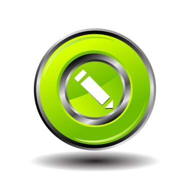 yeşil parlak kalem simge vektör