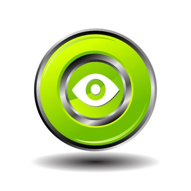 izole vector parlak göz simgesi yeşil
