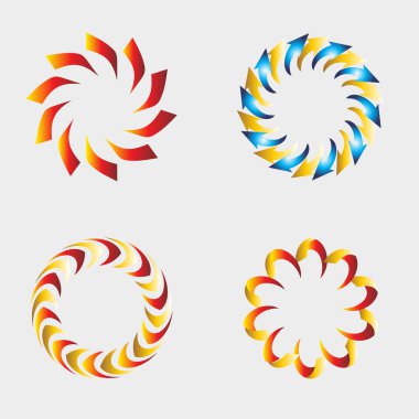 soyut daire simgesi elemanları tasarım vektör kümesi için