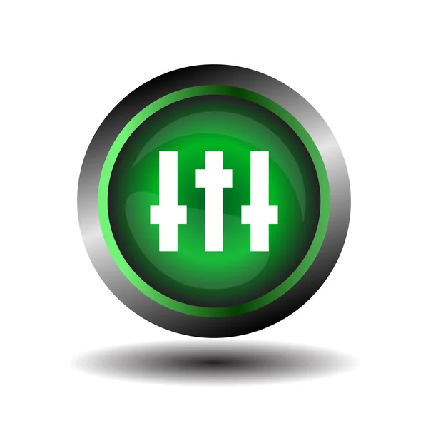 Ekvalizér zelený kruh ikonu vektor — Stockový vektor