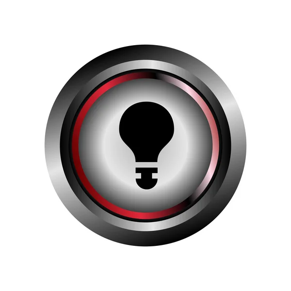 Light bulb sign button — Stock Vector