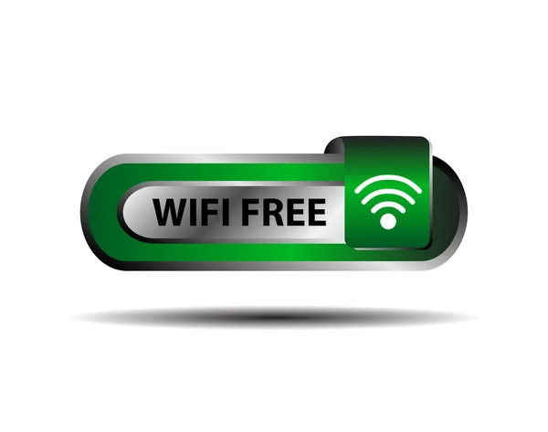 Wifi free button green sign vector — Stock Vector