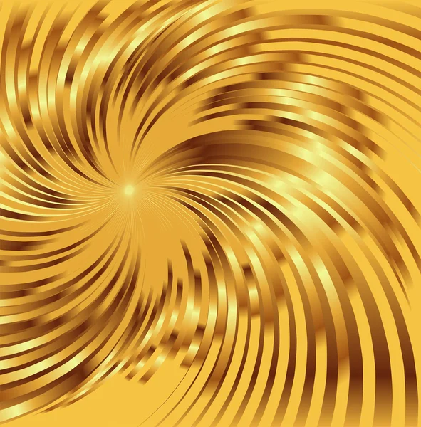 Fundo metálico dourado abstrato com redemoinho — Vetor de Stock