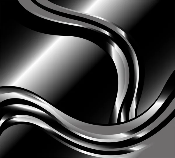 Abstrait tourbillon métal noir milieux — Image vectorielle