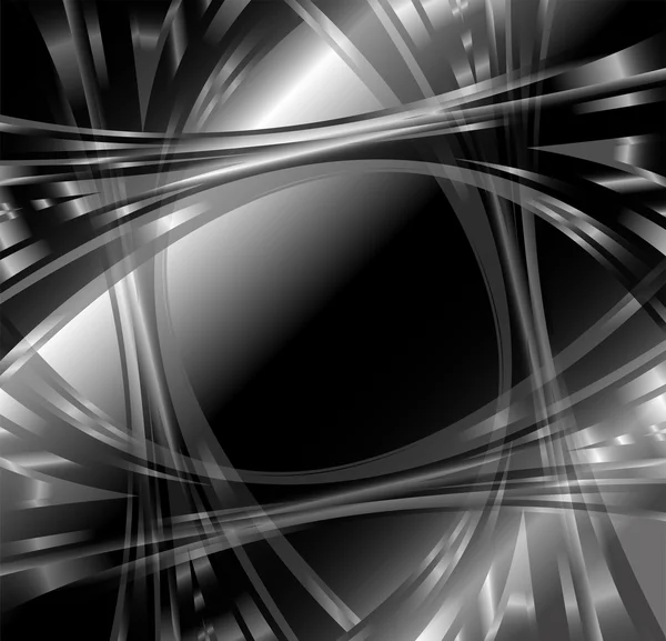 黒と白の抽象的な波背景 — ストックベクタ
