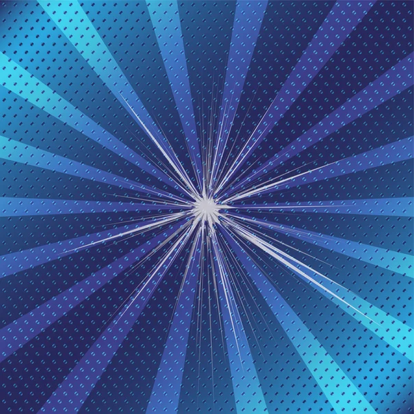 Burst rays blue background with halftone — Stock Vector