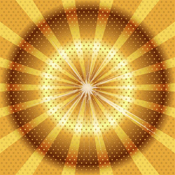 Rayons d'éclatement fond doré avec demi-ton — Image vectorielle