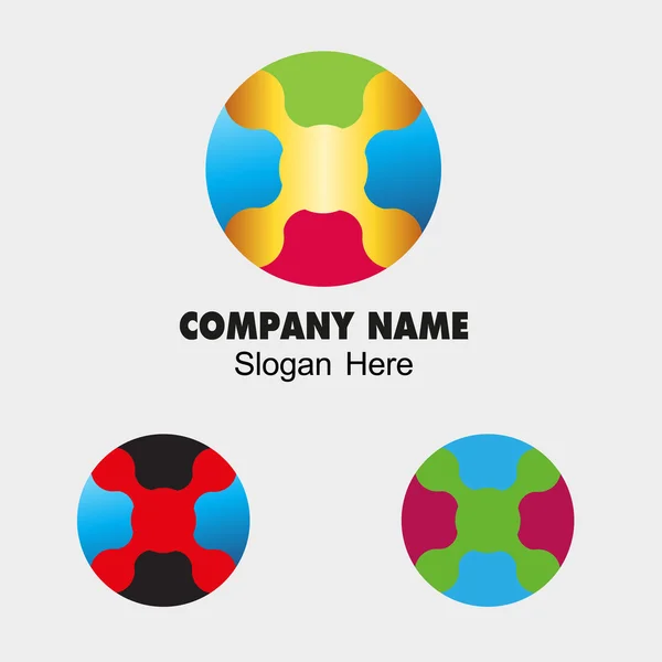 Cirkel abstracte oneindige symbool sjabloon. Corporate ronde pictogram kleurrijke — Stockvector