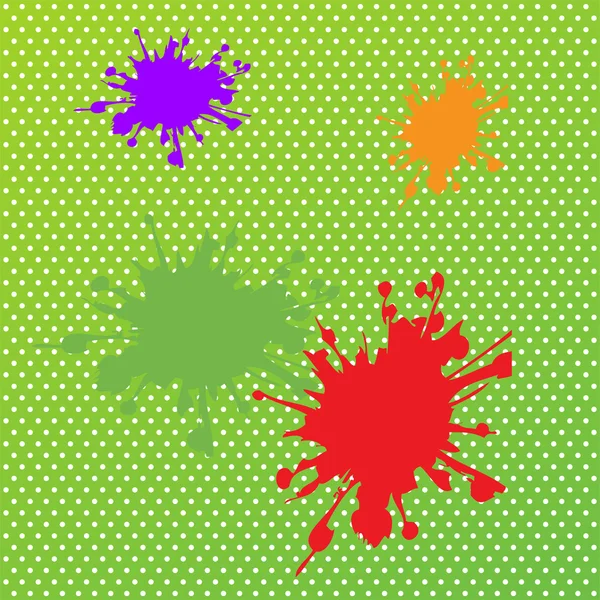 Colorida acuarela abstracta sobre fondo verde vector — Archivo Imágenes Vectoriales