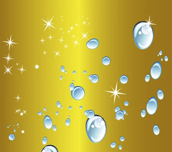 Fond d'or avec de l'eau pure et étoile — Image vectorielle